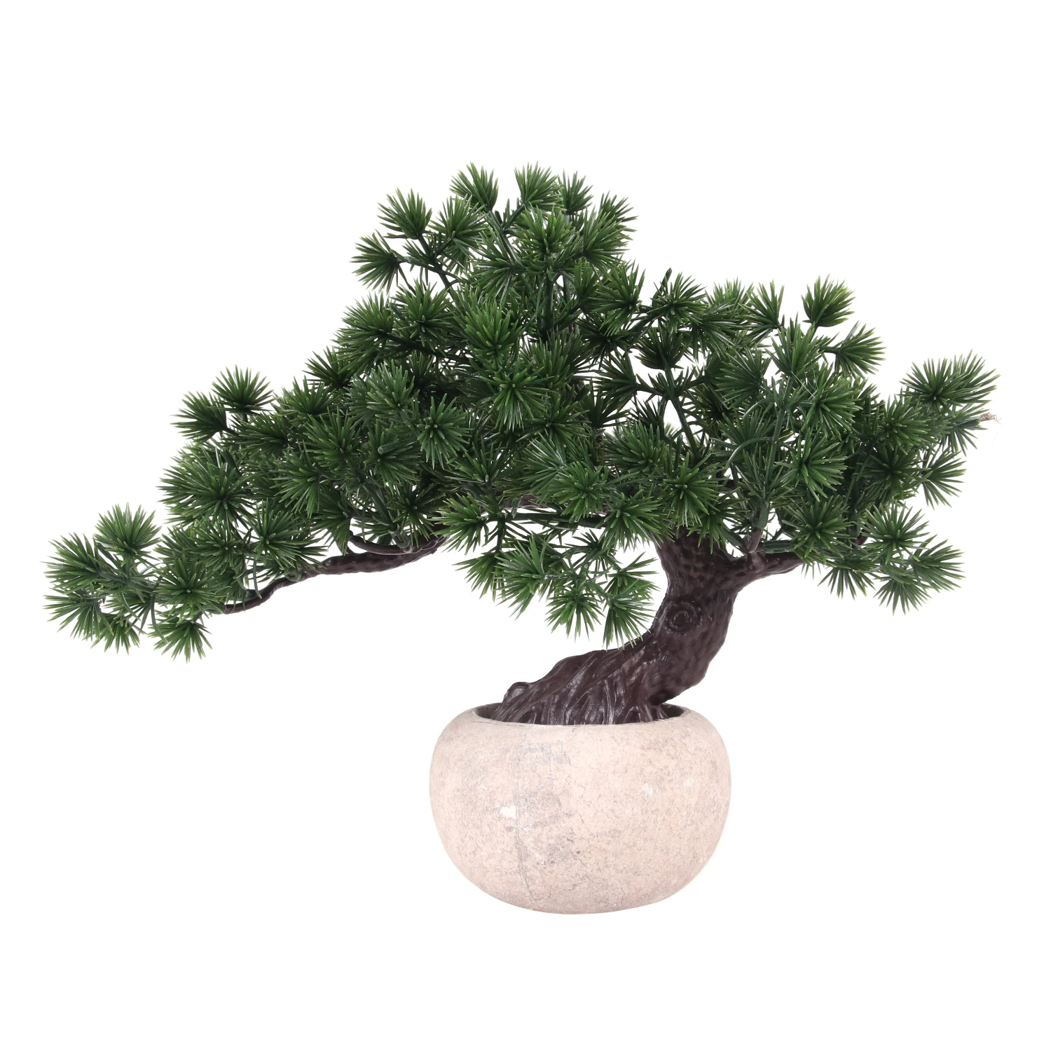 High Simulation Indoor Decorative Potted Faux Artificial Pine Tree Japanese Cypress Bonsai Plants