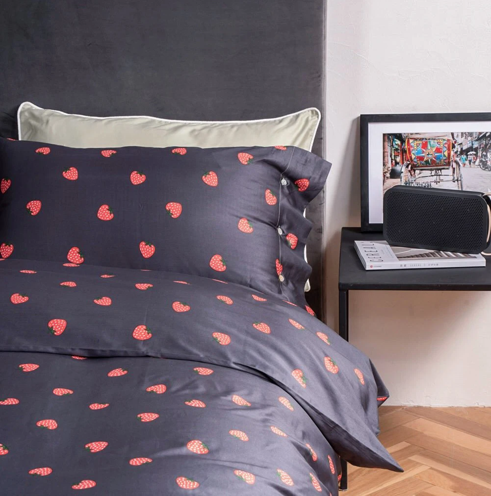 60S cotton Small strawberry print bed linen bedding sets queen king size luxury bed linen set comforter bedding sets
