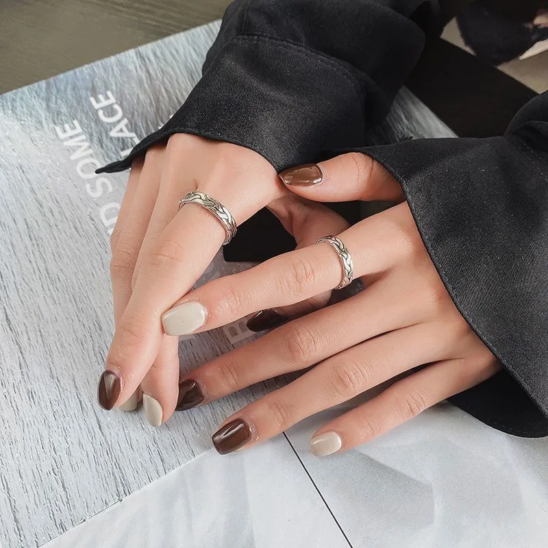 Vintage Vintage Hand-Woven Hemp Braid Modeling Index Finger Ring Open Ring For Men And Brass Ring for Women