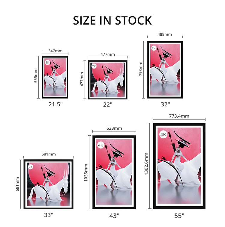 Electronic nft photo wallet crypto album art gallery frame wall mounted advertising display touch screen digital signage