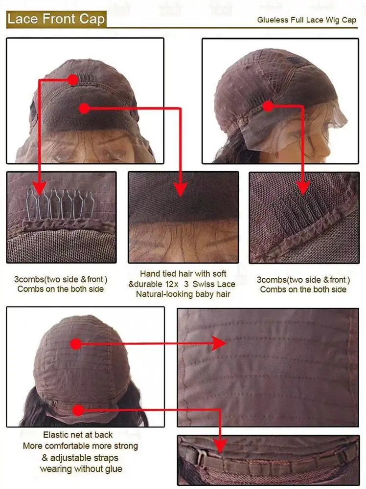 Front lace real hair wig Europe and America big wave wig for human hair