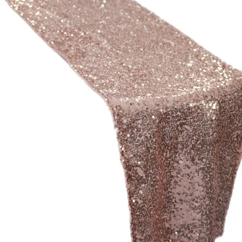 Luxury Polyester Glitter Metallic Extra Long Sequin Table Runner For Wedding Banquet Party