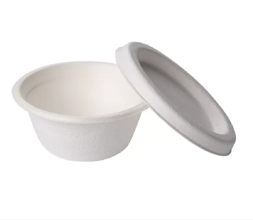 Biodegradable Sugarcane Fiber Bagasse Pulp Paper Sauce Cup Disposable 2 4 5 oz 30ml 60ml With Lids