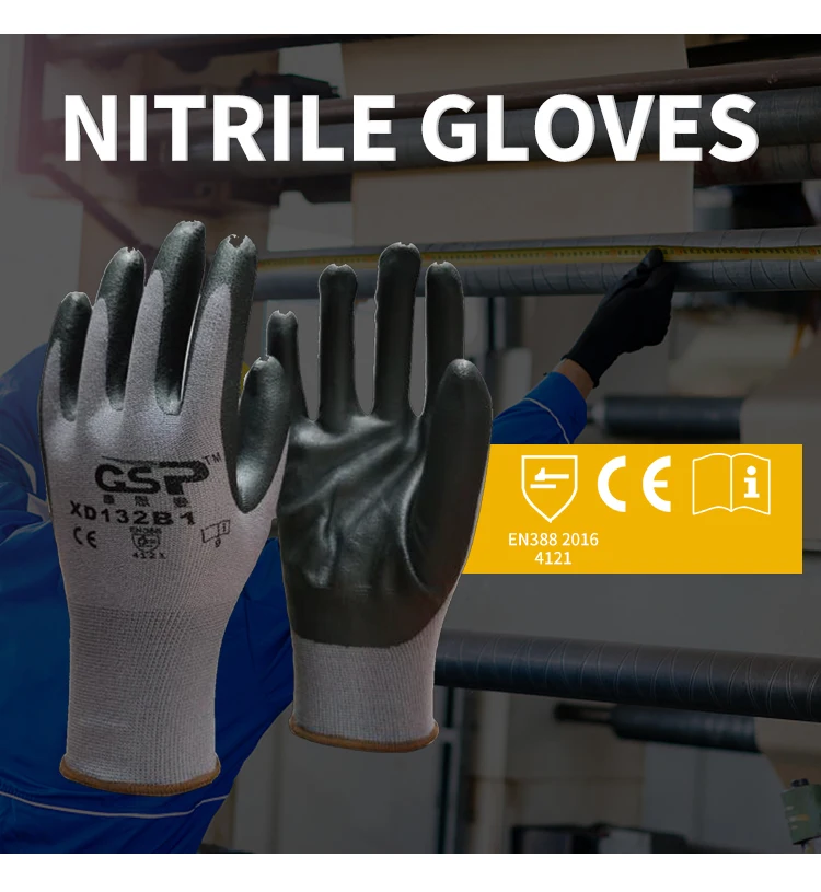 Industry housework CE EN388 safety gloves construction work hand glove safety
