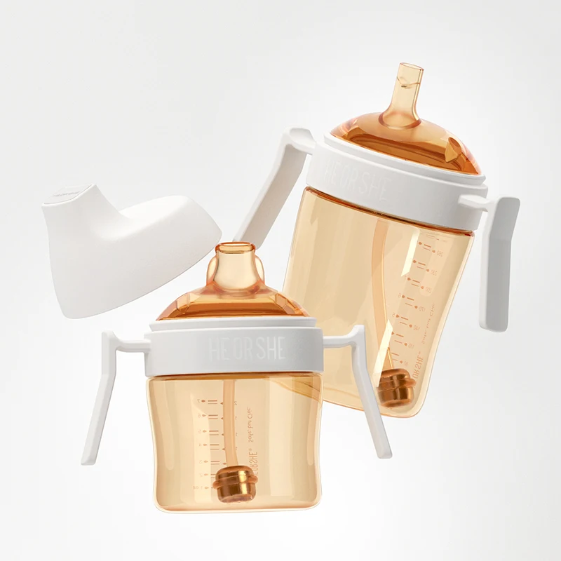 HEORSHE PPSU 210ML 300ML dental care BPA free baby sippy cup baby water bottle with straw training sippy cup