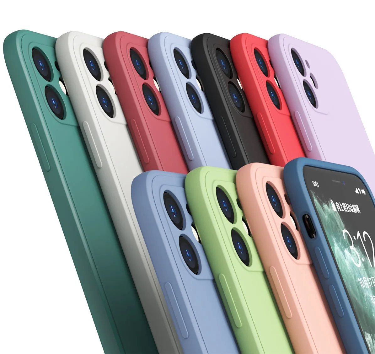 Высокое качество для iPhone 13 12 11 Pro Max XS XR 8 7 Plus квадратный край жидкость Мягкий силиконовый чехол для iPhone SE 2020 6 6S