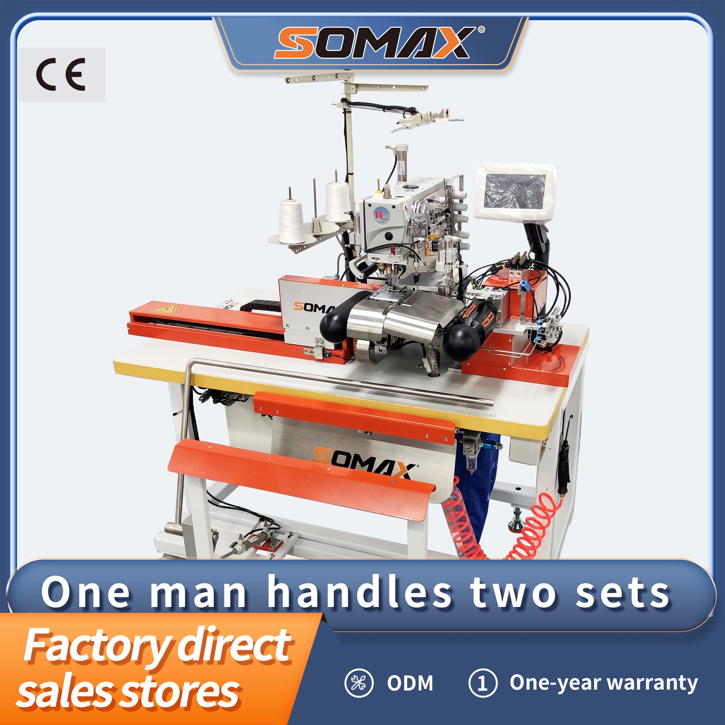 Best selling SOMAX SM-07A easy operation apparel bottom sewing machines automatic T-shirt underwear bottom hemming machines