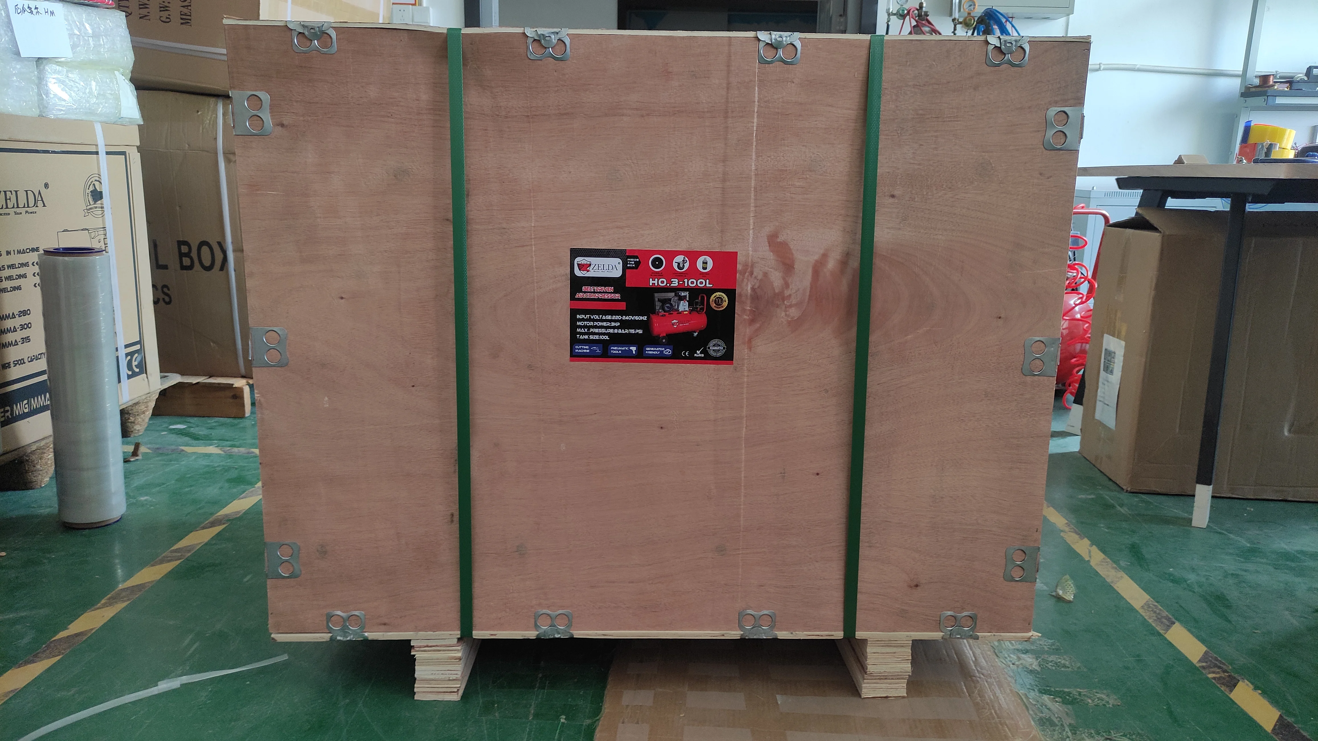 Zelda 3HP 100L Piston air Compressor 100 Liter tank Belt Drive air Compressor