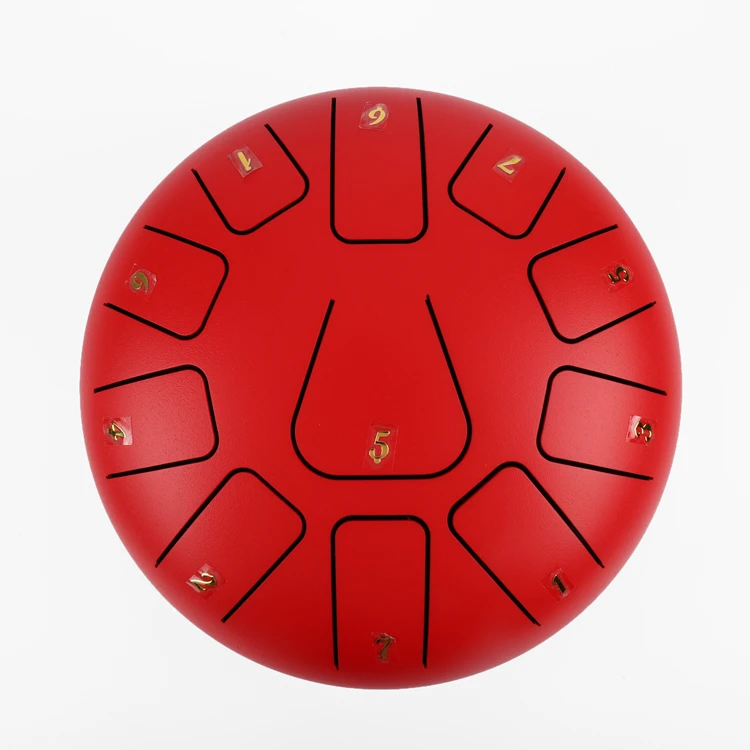 Factory offer the small size  design 8 inch (20 cm) 11 tongue red hank drum G key balmy drum  steel tongue drum