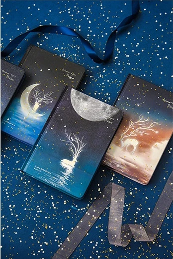 ISO 9001-2008 Wholesale Custom Dark Blue Moon Daily Weekly Black Notebook Paper Study Planners And Organizers