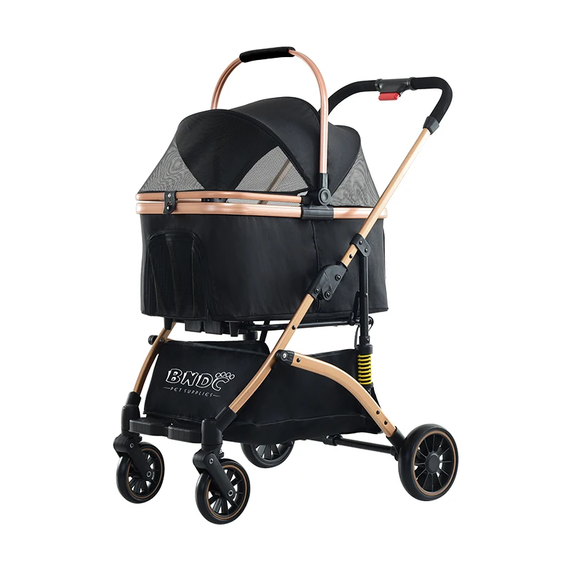 2024 HOT SALE Pet Stroller One Hand Fold Up Pet Stroller For Dogs And Cats