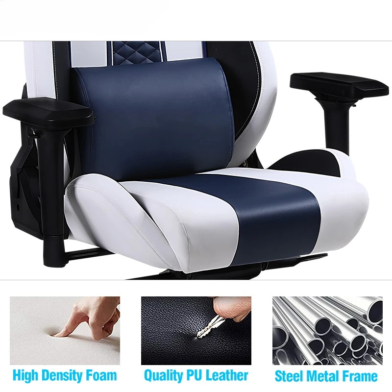 Factory Wholesale Swivel Game Chair Height Adjustable Revolving Leather Office Chair With Massage And Big Seat Gaming Chair