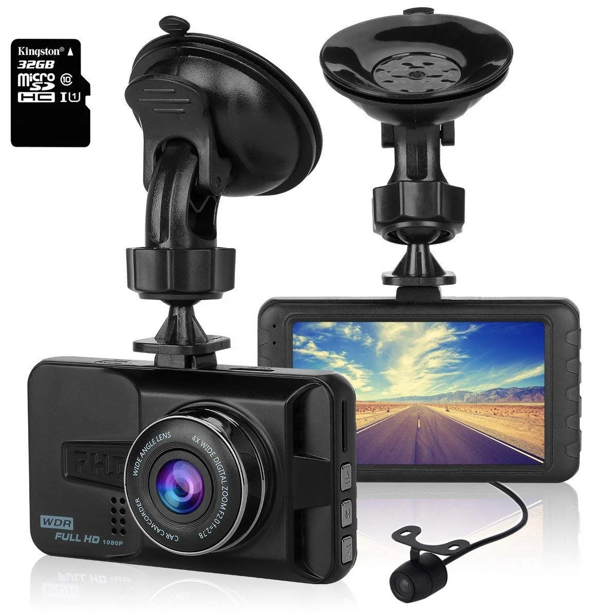 1080p Car Rearview Mirror Dash Cam 3inch TFT LCD Screen Dual Lens front and rear Car Cam DVR Black Box Driving Recorder hd DVR