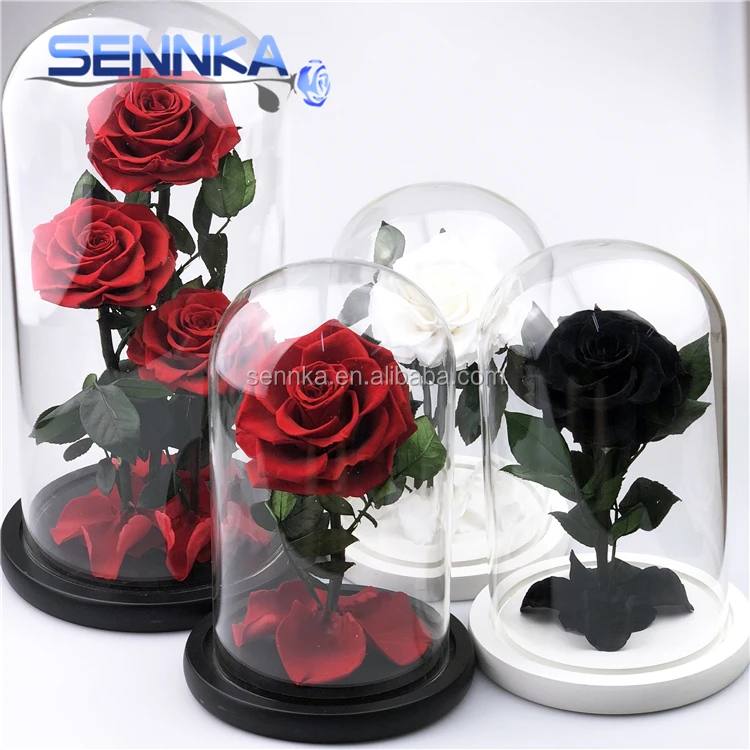 Wholesale preserved flower in glass handmade natural eternal for happy new year gift