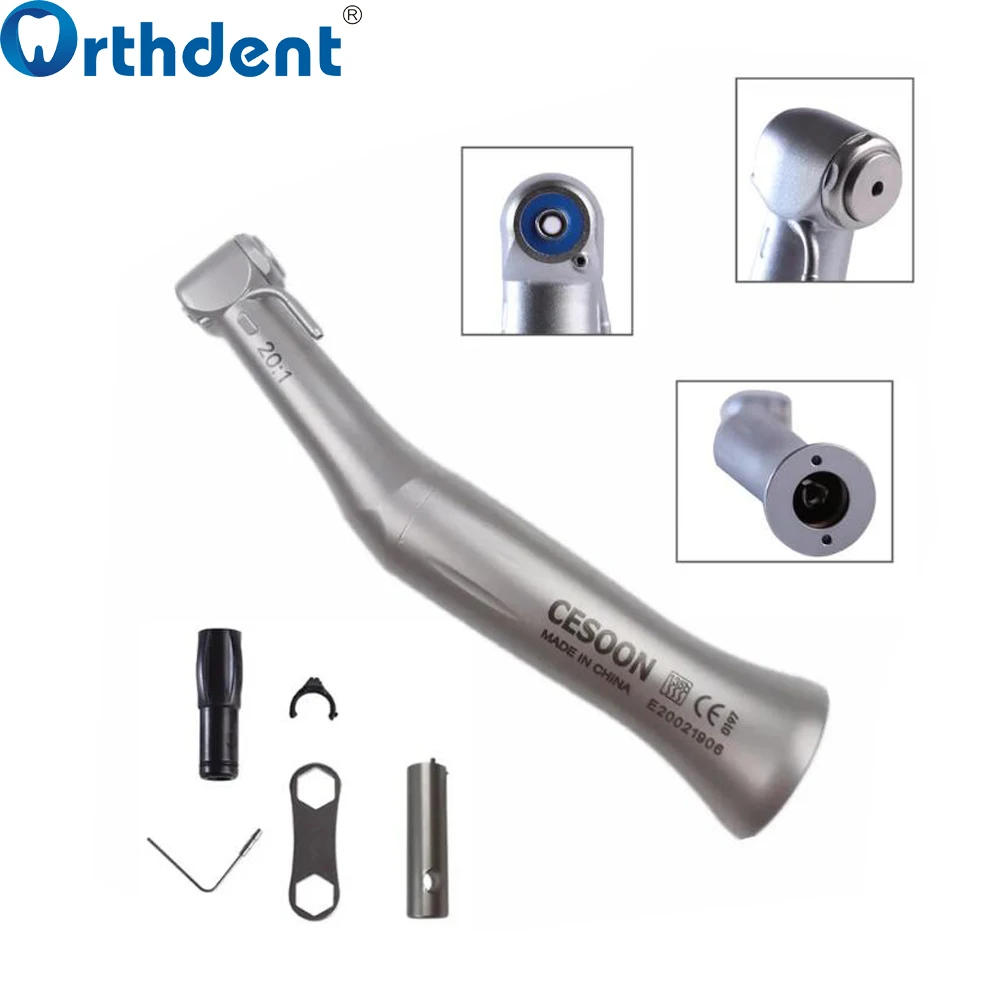 Dental 1Set Implant Reduction 20:1 Low Speed Contra Angle Handpiece S-MAX SG20 Push Button Head Micro Dentist Surgical Tools