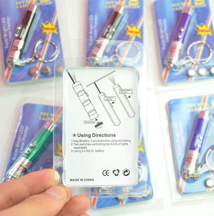 High Class Promotional Keychain LED RED Laser Pointer Pen FlashLight