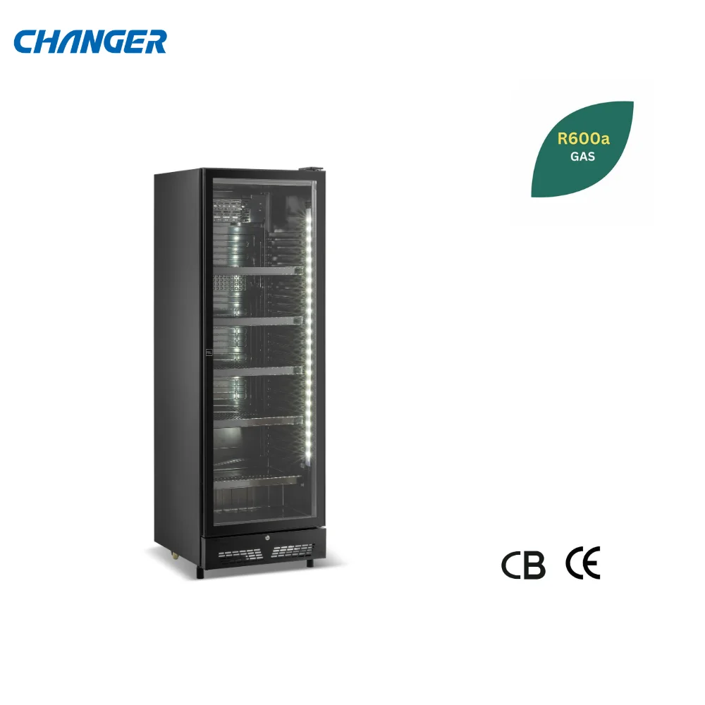 380Liter Single Door Domestic and Commercial Refrigerated Beverage Chiller Showcase Bottle Cooler