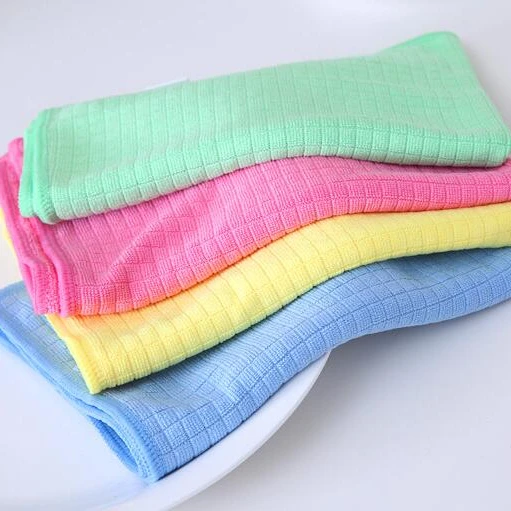 Wholesale Microfiber Dish Towels Kitchen Drying Towel Weave White Hand Towel Good for kitchen cleaning (1600311133152)