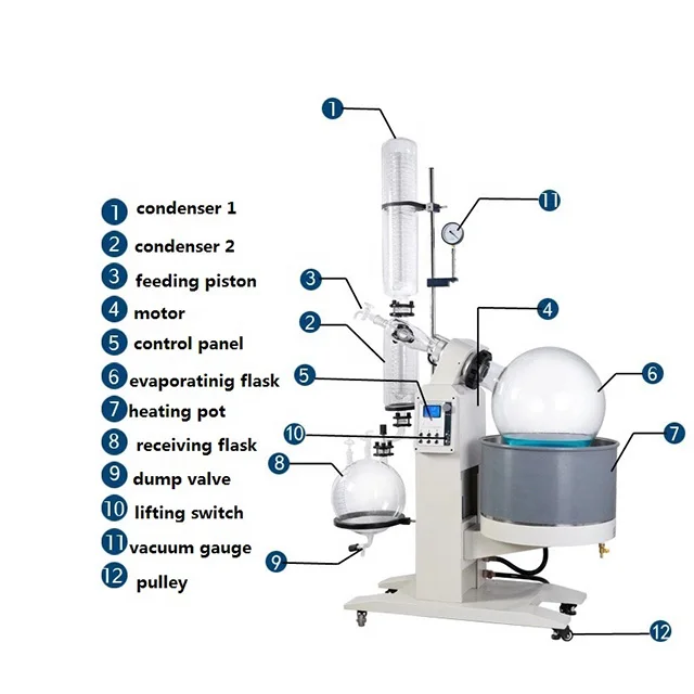 10l 20l 50l chemical laboratories distillation equipment rotovapor extraction rotary evaporator