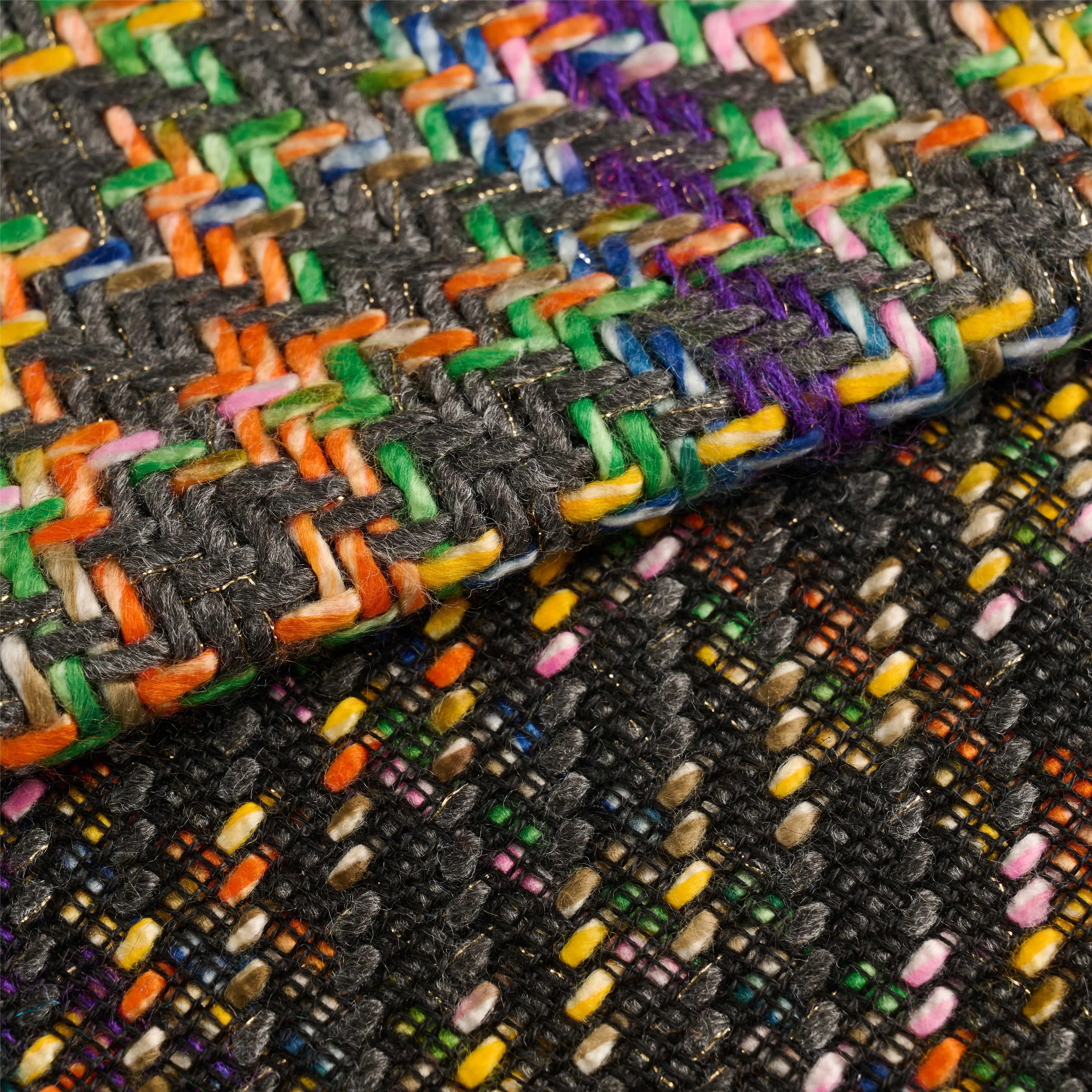 2024 New Design  Rib Pattern Tweed Fabric 23% Polyester 77% Acrylic  Blend