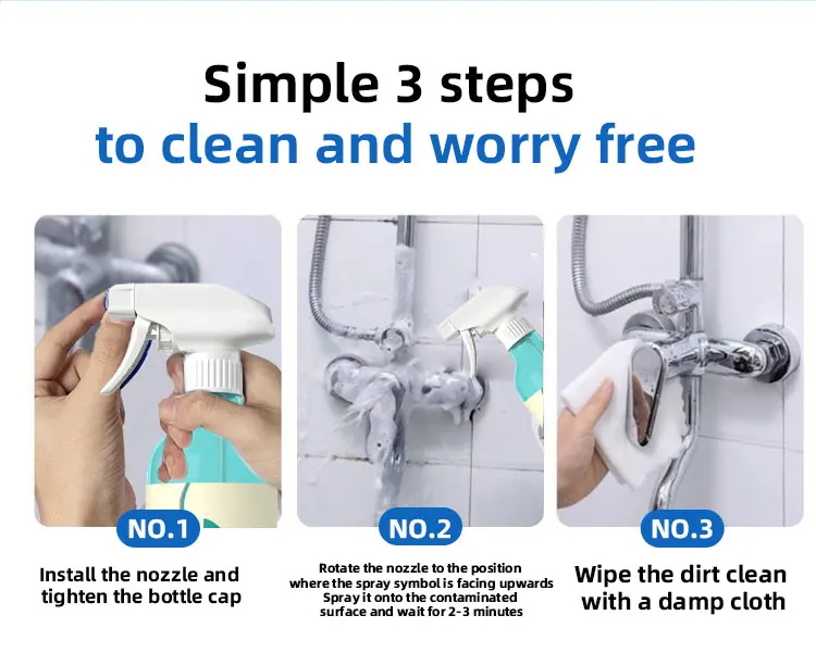 High Quality Eco-Friendly Tile Descaler Floor Tile Cleaner Household Stain Remover Spray Bathroom Glass Cleaner