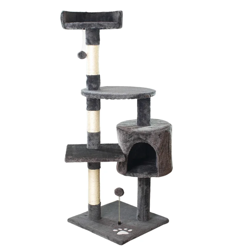 Wholesale for Big Cats 4 Layers Climbing Tower Houses Scratches  Cats Indoor Cat Tree