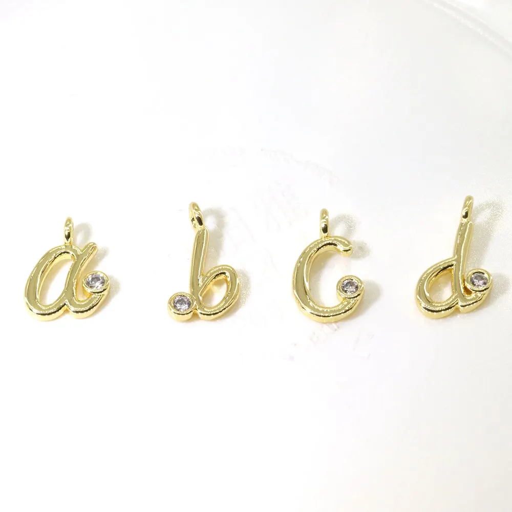 2022 New Fashion Brass Copper Alphabets Design 18K Gold Plated Jewelry Making Letter Charm For Accessories