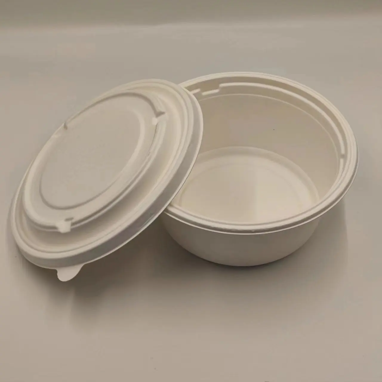 Custom Kraft Food Service Disposable Salad Bowl Lunch Bagasse Pulp Plate for Catering with Logo for Food Use