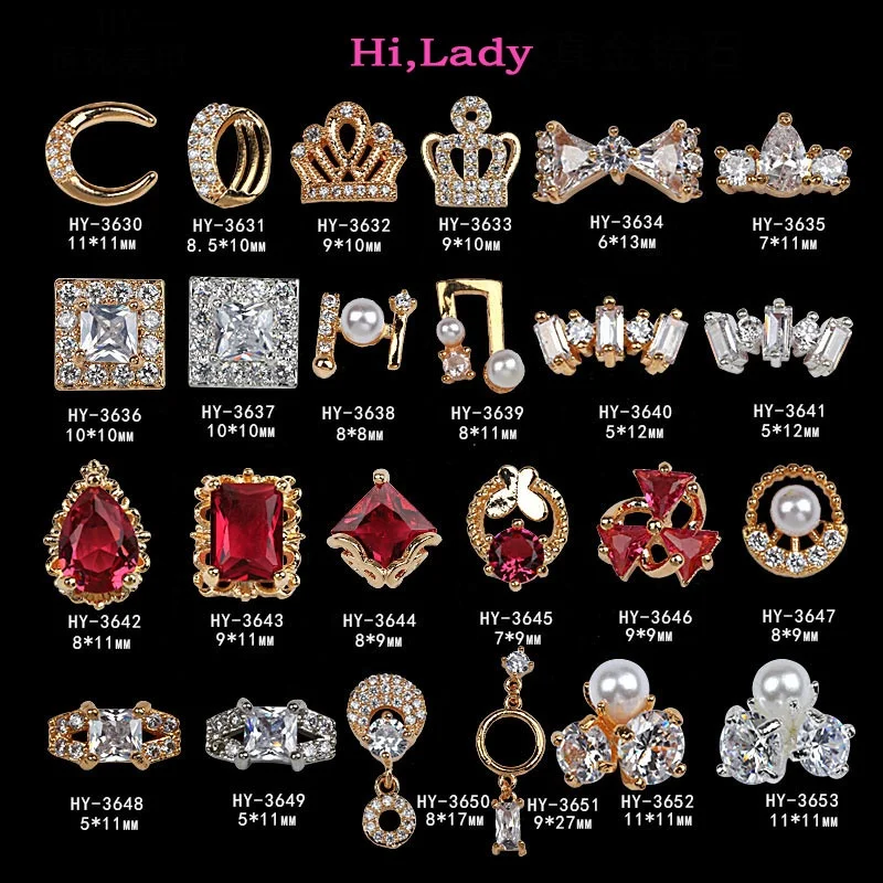 Rhinestones Large Diamond Pearl Nail Metal Nail Art Luxury  Nail Art Accessories Shining Diamond
