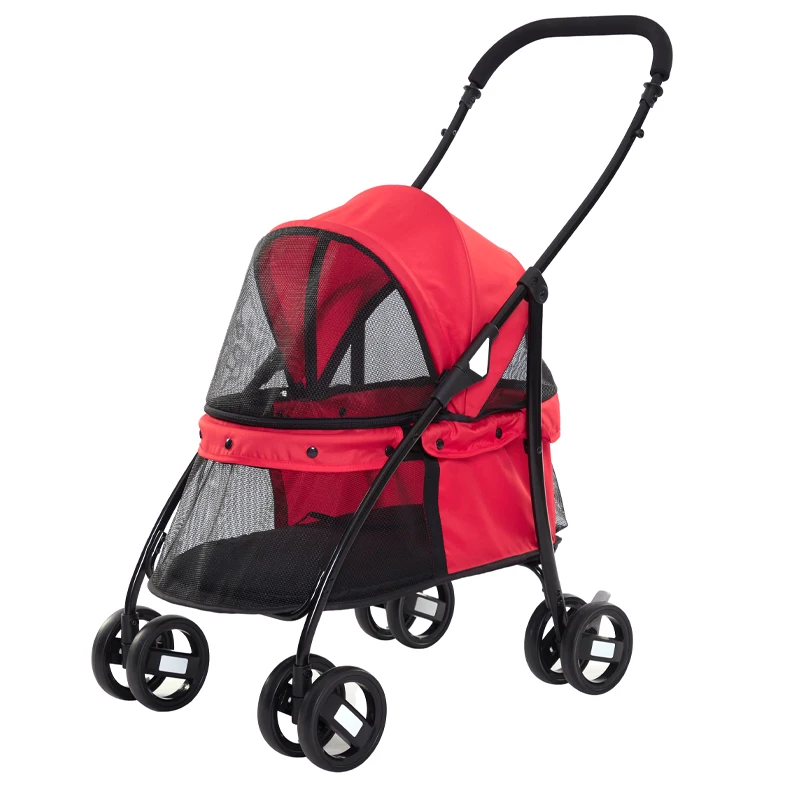 Hot Sale Outdoor Foldable Dog Trolley Detachable Travel Large Luxury 4 Wheels Pet Stroller