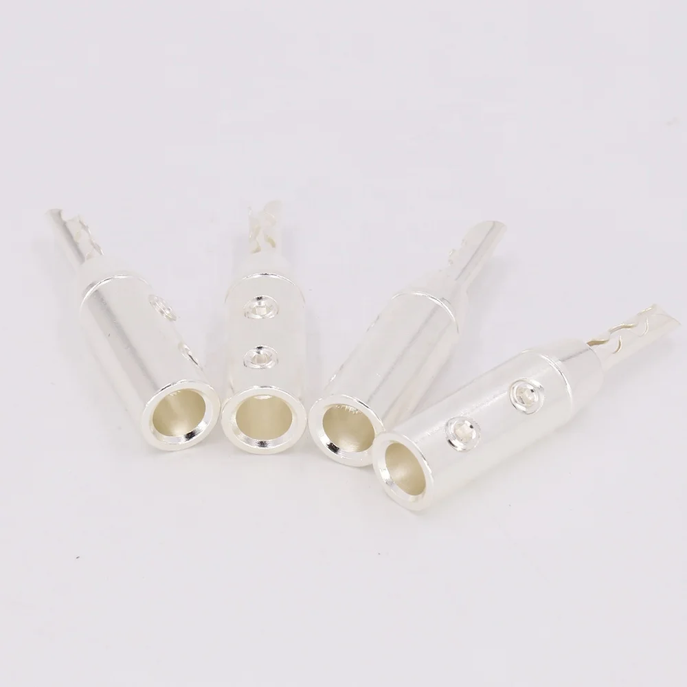 Audio Grade Silver plated Banana Plug Speaker cable BFA banana Connector Audio plug