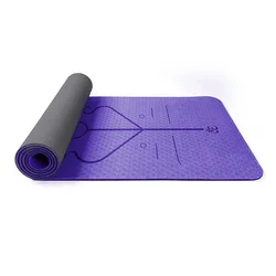 sport fitness yoga mat with carry strap yoga mat for kids low moq non slip pastel blue TPE yoga mat
