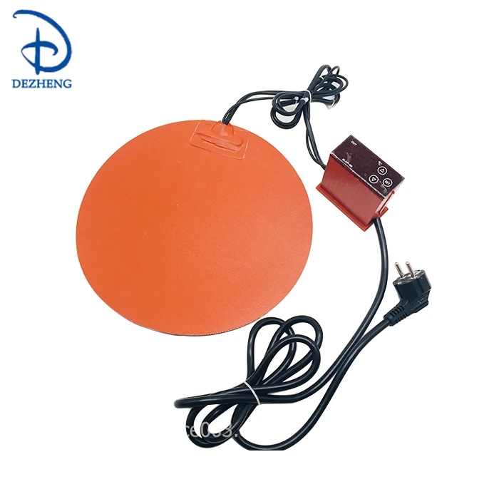 120V 220V 55cm Diameter Round Silicone Rubber Heater Pad Heating Mat with Digital controller 800W 1000W for 200L Oil Drum