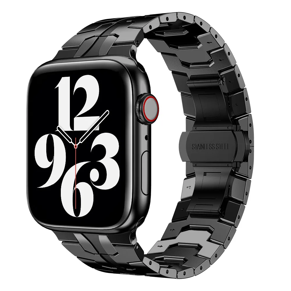 2024 New Armor Luxury Black Metal Stainless Steel coolyep Smart I Watch Bands For Apple Man Charms Strap For Iwatch Correa