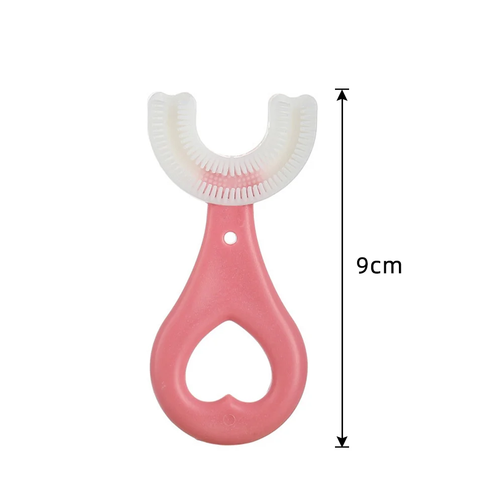 Kids U Shaped Toothbrush with Silicone Brush Head Whitening Massage Toothbrush