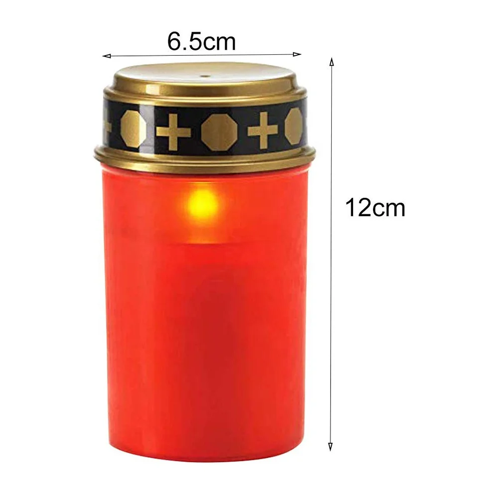 Newish church praying outdoor use battery operated cemetery religious candle weatherproof led grave lights