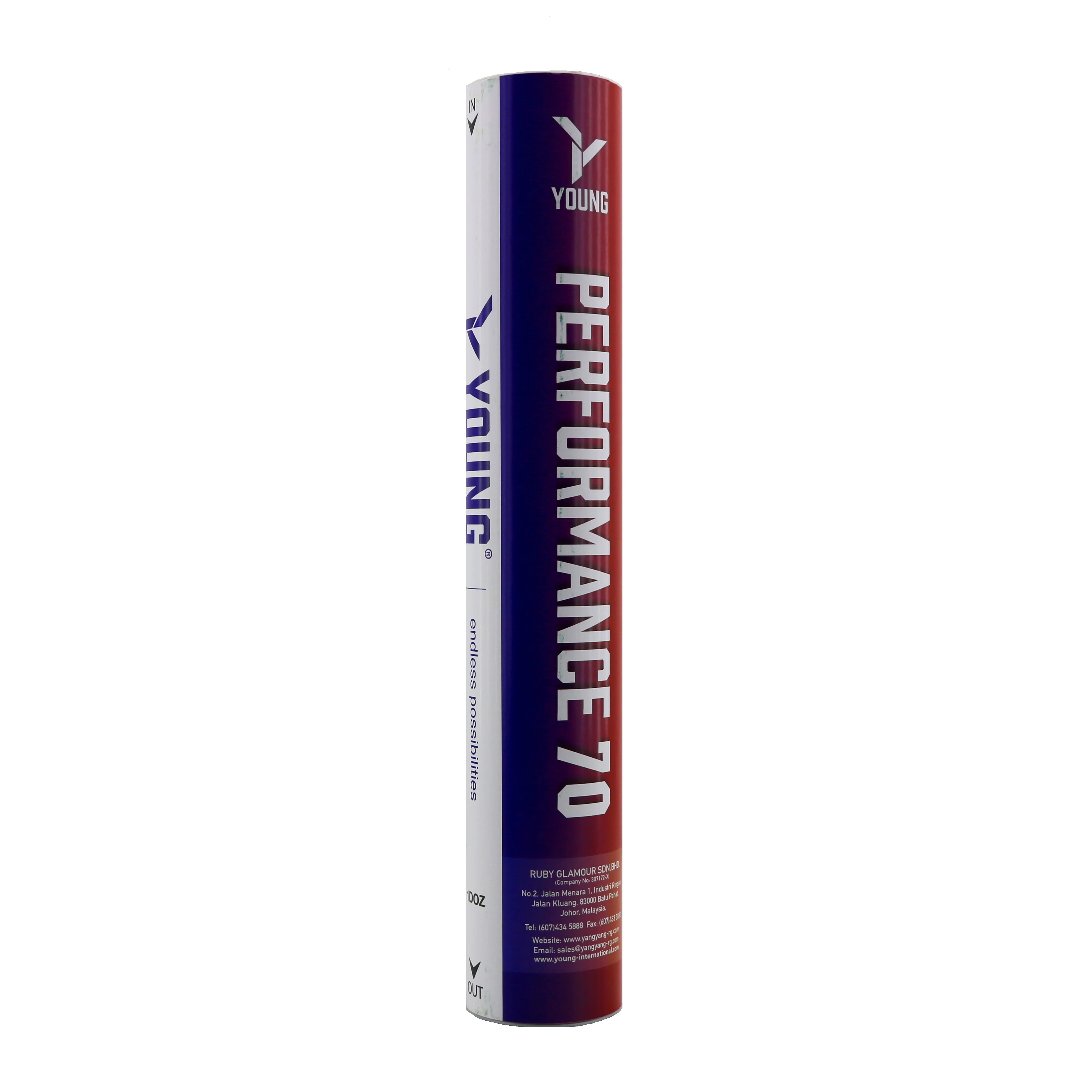 International Tournament Grade Shuttlecock Brand Young Performance 70 Manufactured By First Grade Goose Feather