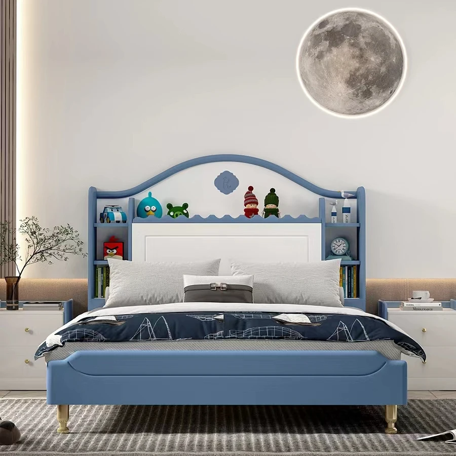 Children wooden Bed modern minimalist furniture bedroom 1.5m  kids princess single beds