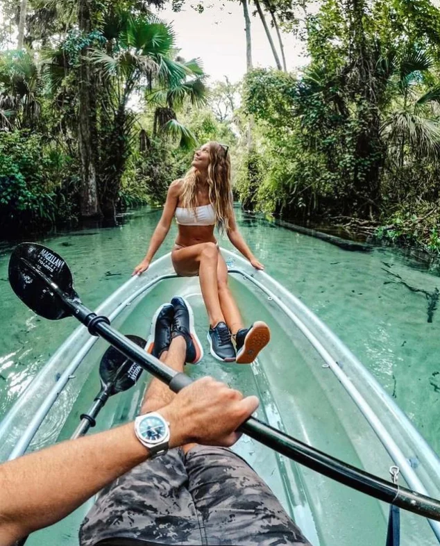 2 people Clear Kayak Crystal see through Transparent canoe Boat fishing Kayak Glass Bottom polycarbonate Boat