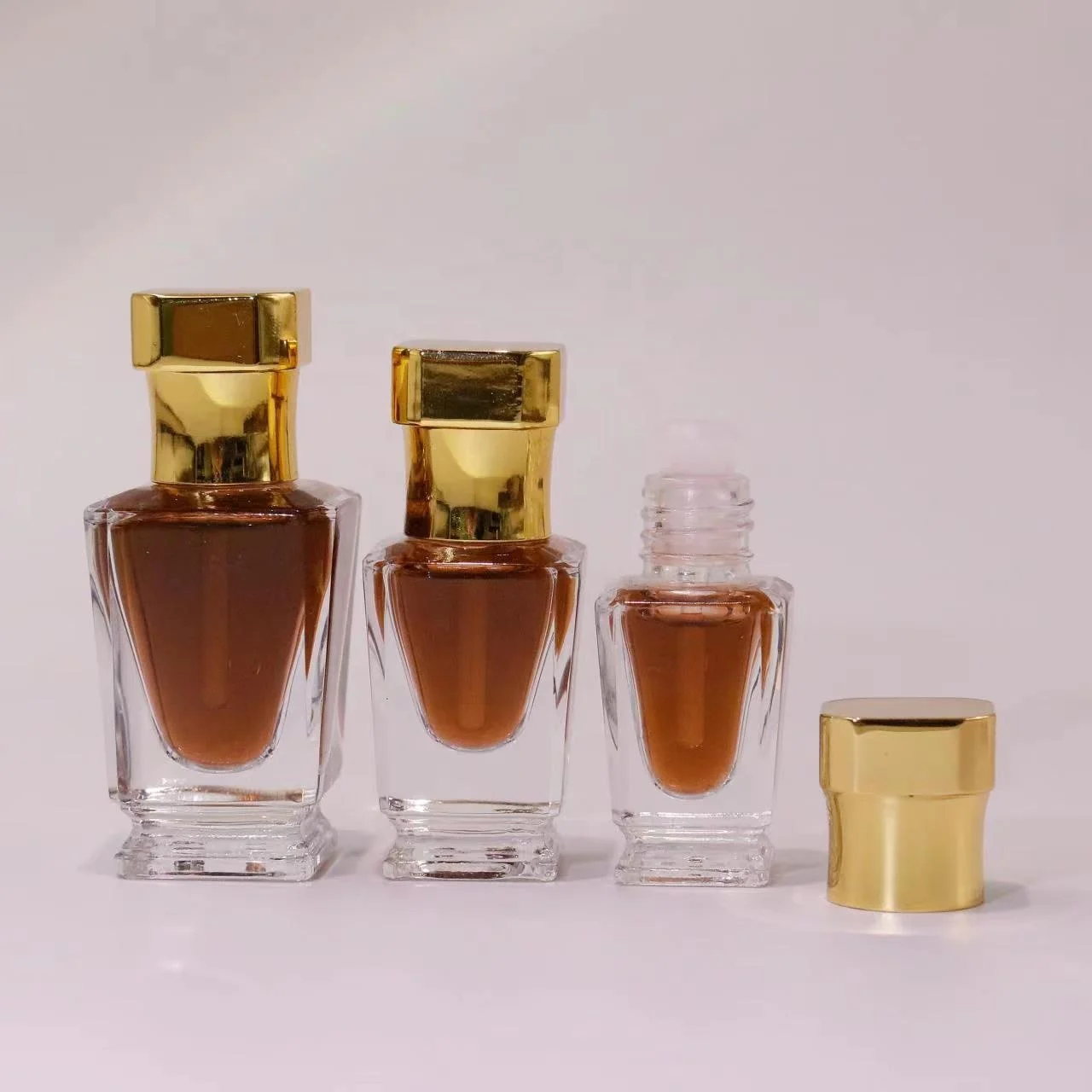 3ml 6ml 12ml Square Attar Bottle Glass Oud Oil Perfume With Zamac Cap and Glass stick