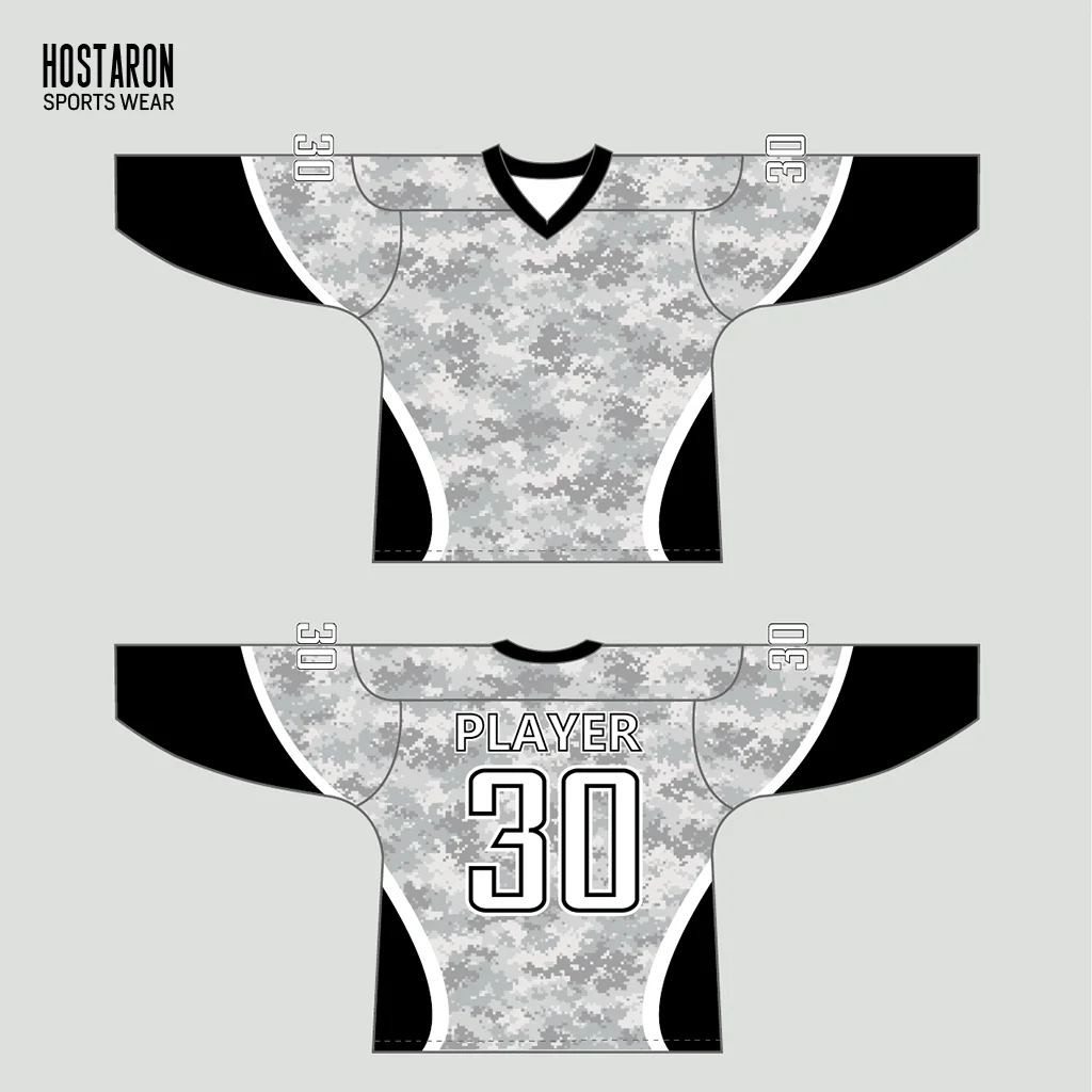 HOSTARON Custom Sublimated Lacrosse Uniforms Pattern Color Logo Lacrosse Jersey Ice Team Set Custom Reversible Hockey Jerseys