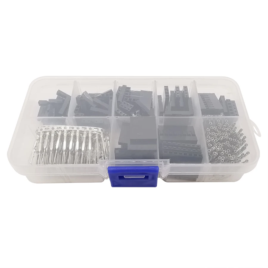 310Pcs/Set Pitch 2.54mm Male Female Crimp Terminal 1/2/3/4/5/6/8Pin Plastic Housing Pin Header DIY Kit Wire Jumper Connector