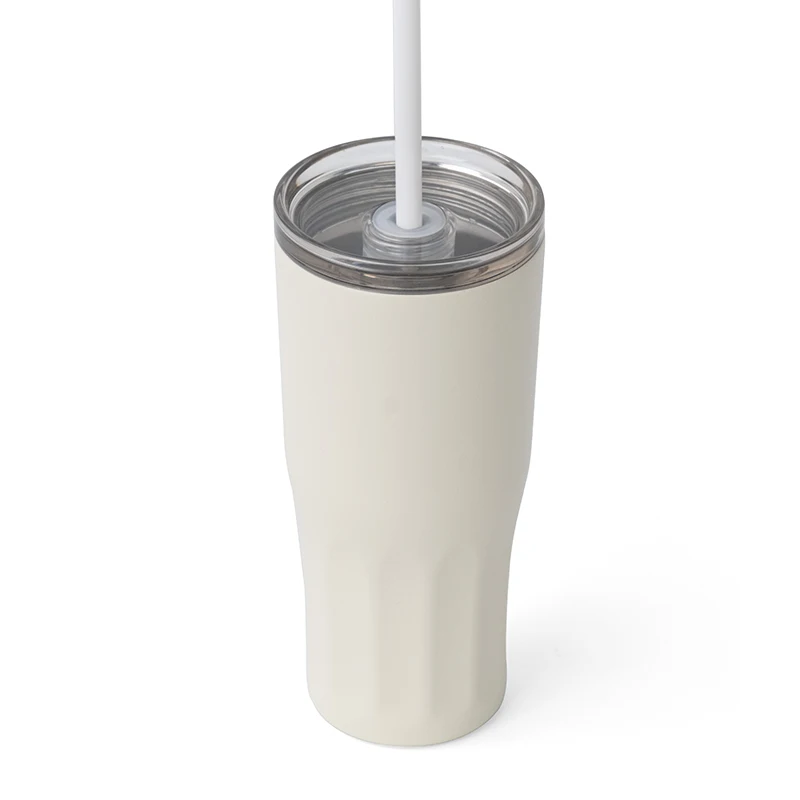 New Release 20oz Double Wall Travel Tumbler Reusable Insulated Stainless Steel Tumbler with Straw and Lid Fit in Cuo Holder