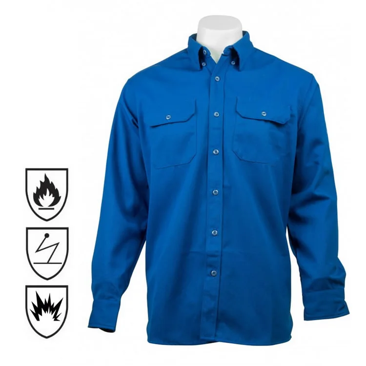 Extreme Protect Aramid Nomex IFR Inherent Fireproof Flame Retardant Safety FRC Long Sleeve FR Clothing Fire Resistant Work Shirt