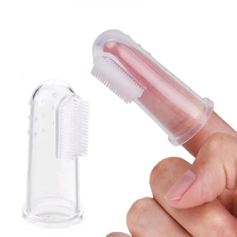 Food Grade Silicone Transparent Infant Baby Finger Toothbrush BPA- Free Safe Silicone Soft Toothbrush