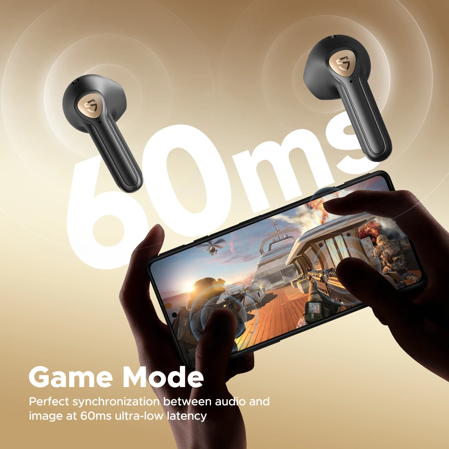 SoundPEATS Air3 Deluxe HS First BT 5.2 True Wireless Hi-Res LDAC Audio Super Bass Earbuds Black Dual Microphone Outdoor Headset