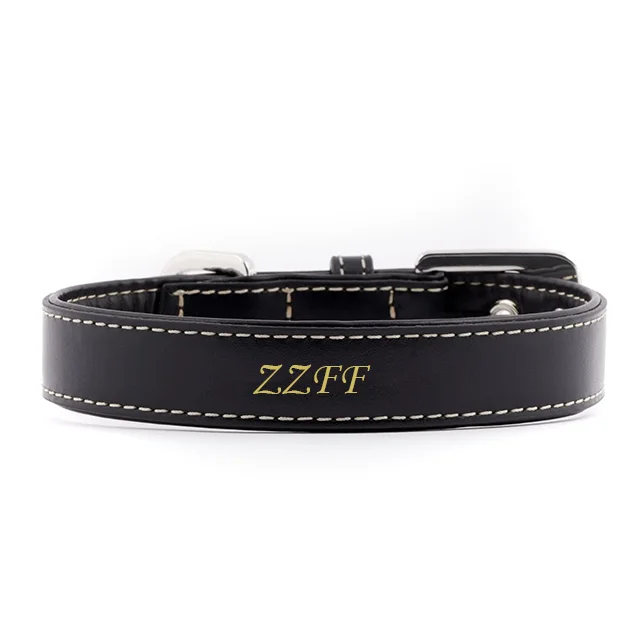 Hot Sale Custom Pet Product Leather Pet Dog Collar Adjustable Soft Breathable Pu Leather Dog Collar