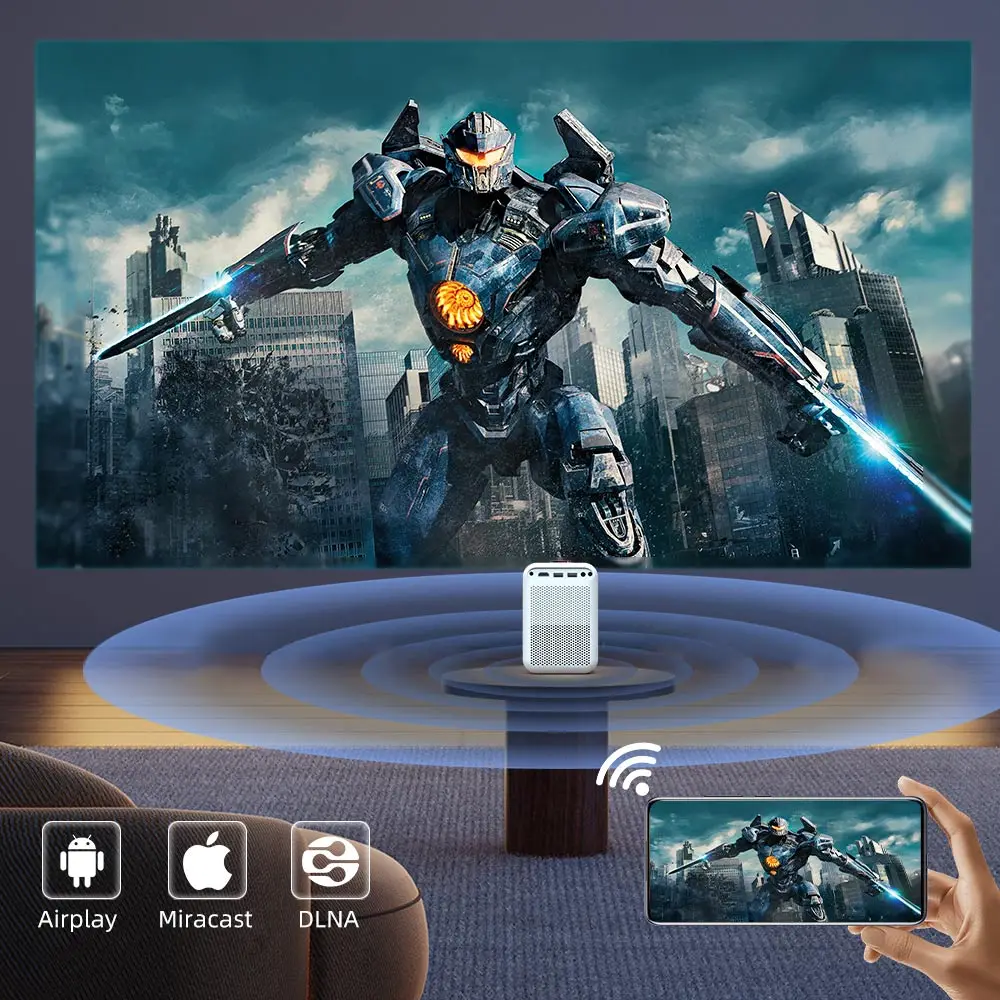 Touyinger ET31 UST Portable Min Projector Full HD 720P Support 4K Mini Projetor 5G WiFi LED Android Projector For Home Theater