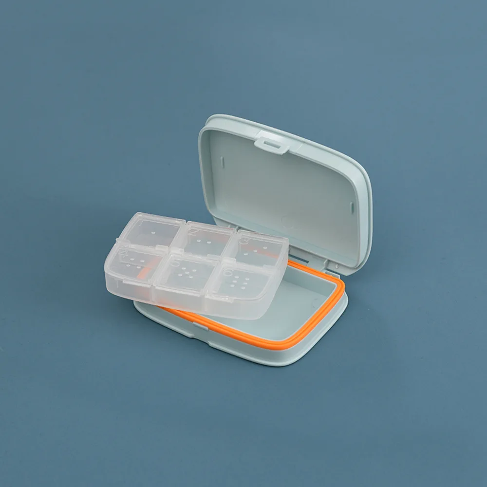 Eco friendly 4/6 Grid Compartment Travel Portable Tablet Dispenser Organizer Case Sealed Pill Medicine Box Storage For Sale