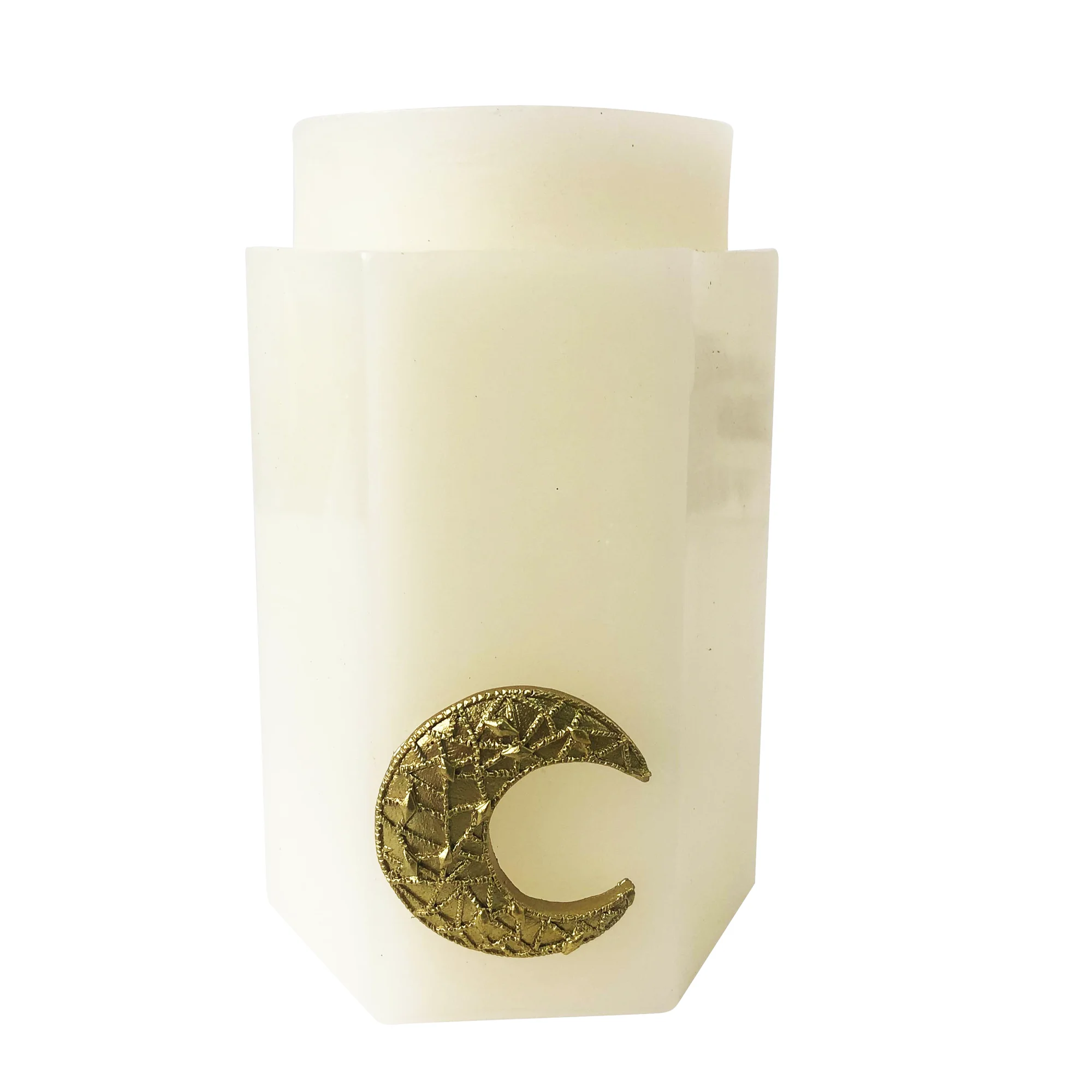 Luxury dome hexagonal column relief moon wax candles decorative